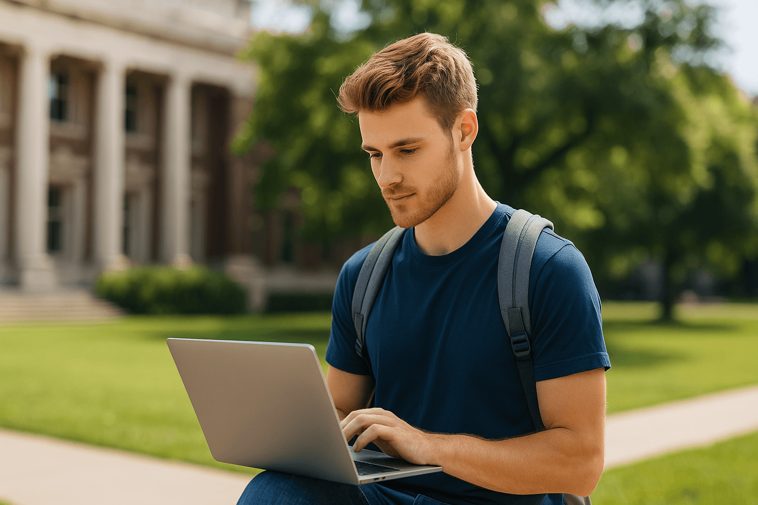 Students with a laptop studying together